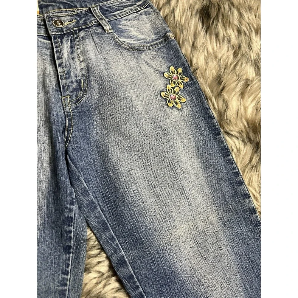 D Fuz Design Fusion Y2K Denim Capri Jeans Juniors Sz 7 Nwt